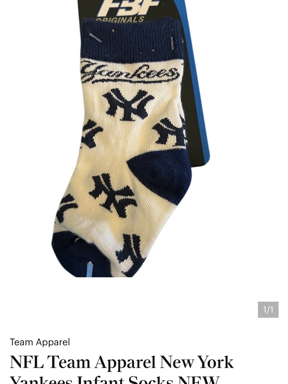 NFL New York Yankees Infant Socks - Navy Blue and White